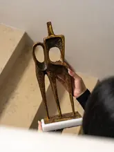 モダンな黒金の抽象人物置物【アートインテリア・ホームデコレーション】