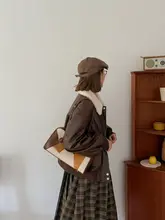 アートデザインのオリジナルショルダーバッグ【ボストン型・ヴィンテージスタイル・通勤用・クッション型】