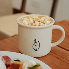 WOOKOO 猫デザイン マグカップ 300ml【カップル用・オフィス・陶器製】
