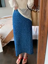 フラワープリント半身裙とカーディガン【フレンチロマン風・薄手・セットアップ対応】