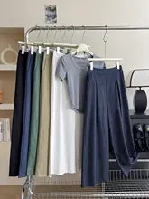 レトロなテンセル混デニムワイドパンツ【春夏用・フィット・女性用】