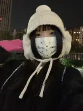 耳あて付きニット帽【極上の柔らかさ・秋冬用・ホワイト】