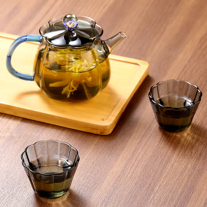 高温に耐えるガラス茶壷【軽やかで高級感のあるデザイン・功夫茶道具】（セットアップ対応）