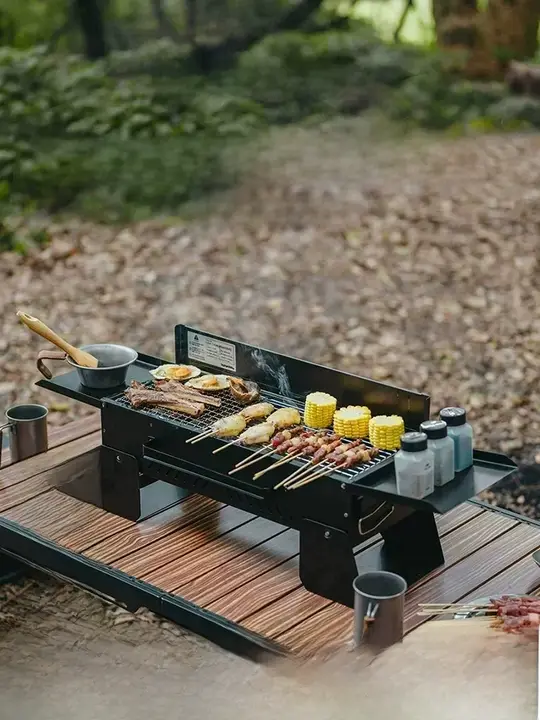 テーブルバーベキューグリル アウトドア ポータブル 家庭用 折りたたみ 串焼き