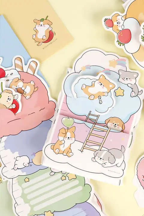 レターセット 可愛い 犬柄 スイーツ 手紙 メッセージ カップル 友人 「SSUEIM&CCLIM」