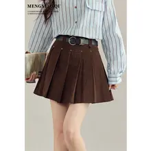 ミニスカート レディース プリーツ リベット フレンチ風 ヴィンテージ ハイウエスト アースカラー おしゃれ 大人可愛い 秋