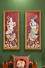 ウォールアート 絵画 アジアンテイスト 人物 タイ風 スパ マッサージサロン リビング 壁掛け インテリア