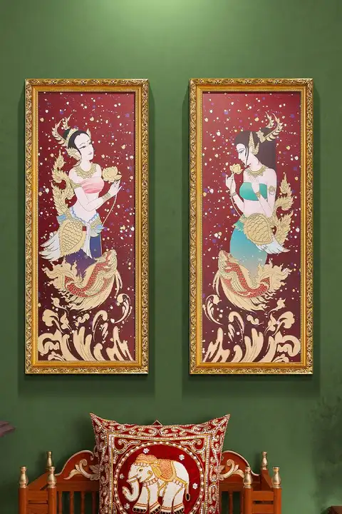 ウォールアート 絵画 アジアンテイスト 人物 タイ風 スパ マッサージサロン リビング 壁掛け インテリア