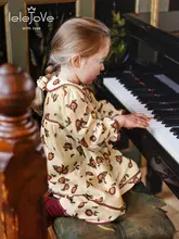 南欧風 子供用コットンワンピース【ナチュラル・スウィートデザイン・長袖】（セットアップ対応）