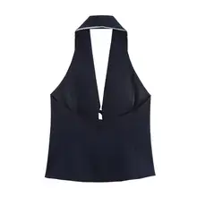 個性的なリボン装飾のハイネックトップス【春用・女性用】