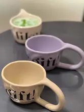 マグカップ 長柄ハンドル アルファベットデザイン ハンドメイド かわいい 家庭用 コーヒー おしゃれ