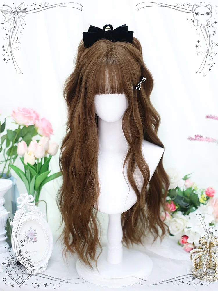 自然な水波ウェーブのロリータ風ウィッグ：プールヘアアレンジに最適な長髪スタイルの実用性解析