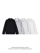 長袖Tシャツ メンズ ポロカラー パッチワーク 無地 アメカジ ヴィンテージ ストリート 着回し 秋