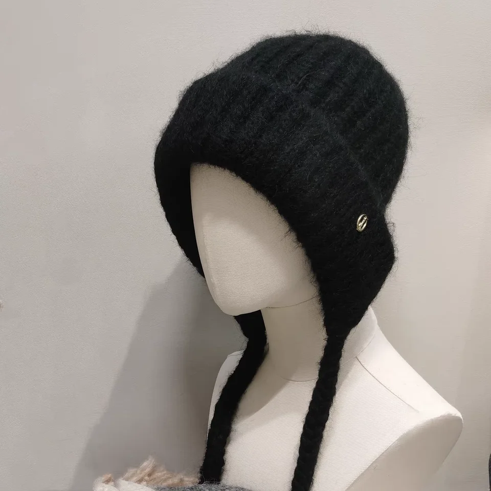 デザイナーウールニット帽【秋冬・耳あて付き・暖かさ重視】
