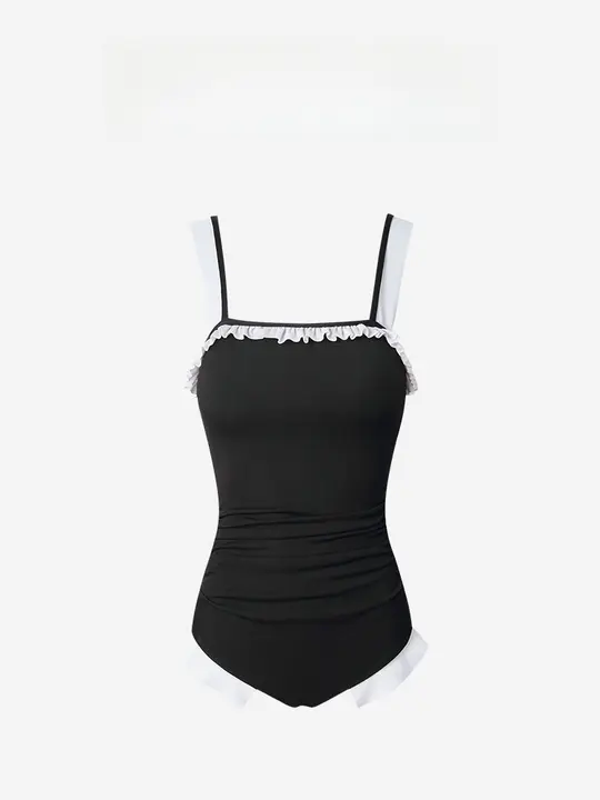 APOTCARE 女性用 背中開きデザインのワンピース水着【ビキニ・温泉用・小胸向け】