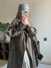 高級感あふれる韓国風トレンチコート【女性用・ミディアム丈】