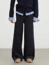 ハイウエスト ストレートデニムパンツ【クラシックデザイン・広がる腿・冬用】