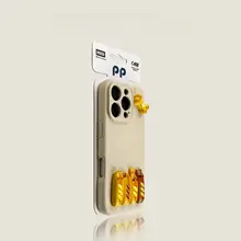 アンティークホワイト 小型バゲットデザイン スマートフォンケース【液体シリコン・可愛いカップル向け】
（セットアップ対応）