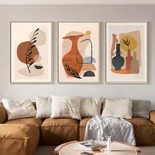 侘寂風の装飾画【紅茶色・抽象アート・テクスチャー壁画・北欧スタイル・リビング用】