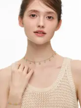 緑松石デザインの花モチーフネックレス【ゴールド・レトロスタイル・女性用】