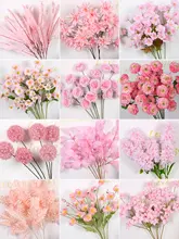 結婚式用ピンク系フェイクフラワー【シルク製・装飾用・吊り下げ花】
