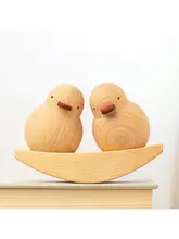 友達に贈る木彫りの安定感ある感情をサポートするアヒルの置物【誕生日ギフトに最適】