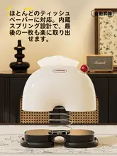 高級感漂うレトロデザインのティッシュボックス【リビング・デスク用・スプリング付き】