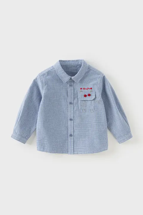 子供用 チェック柄シャツ【男の子・純綿・秋用・カジュアルスタイル】