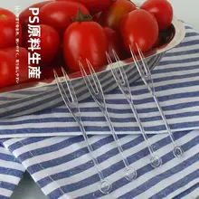 使い捨て透明プラスチック製フルーツフォーク【フルーツケーキ用・個包装】