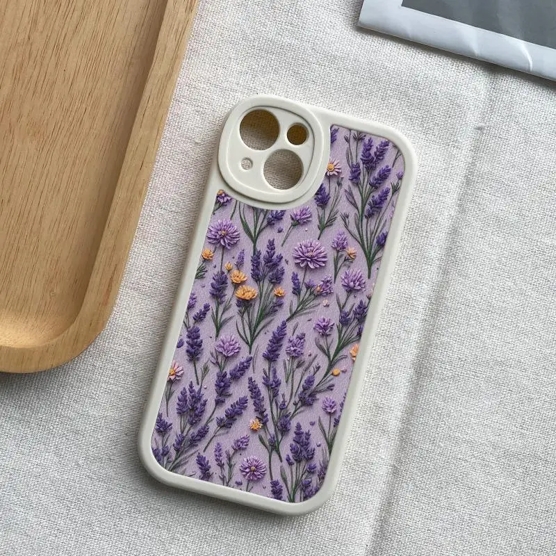 紫の花柄のレトロアートスマホケース：男性向けおしゃれで実用性を両立