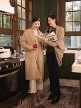 COLINWANG ニットトップスと8分丈パンツセット【モンゴル山羊毛・シンプルデザイン・スタイル】