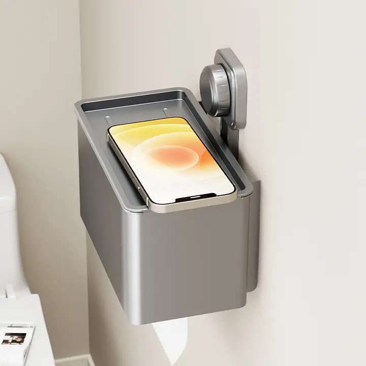 吸盤式壁掛けトイレットペーパーケース【衛生的・バスルーム用】