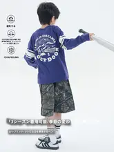 男の子用クラシック風ヴィンテージプリントロングスリーブTシャツ【デストロイド加工・春用】