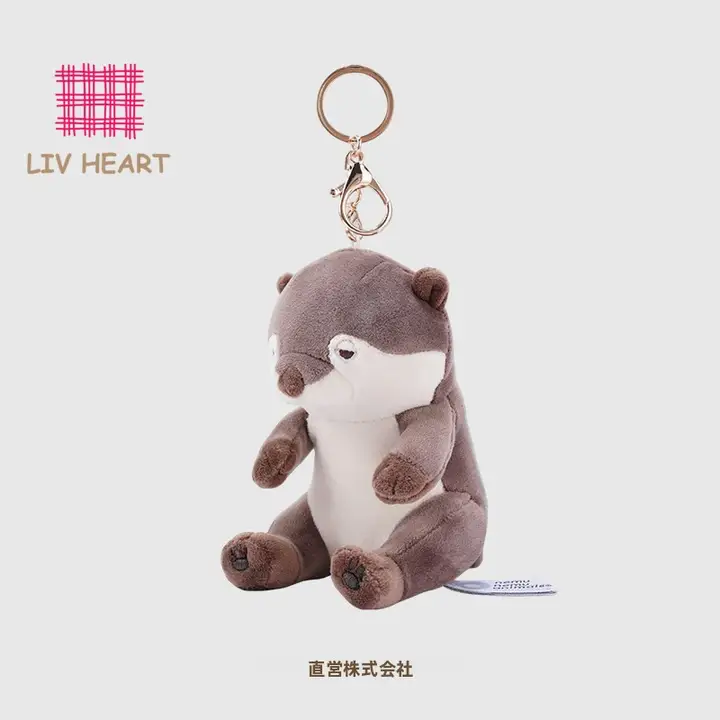 ぬいぐるみ キーホルダー バッグチャーム カワウソ もこもこ かわいい レディース 「LIVHEART」