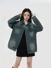 YOUZIQI デニムジャケット【レトロブルー・春秋用・ルーズフィット】