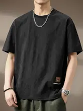立体浮彫りデザインの男性用短袖Tシャツ【夏向け・ゆったりフィット・カジュアル】