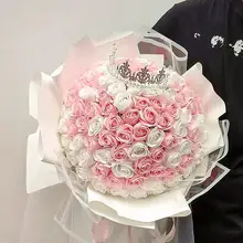 バラの造花ソープフラワーブーケ【バレエ風・誕生日プレゼント・友達用】