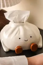 クリームデザインのティッシュボックス【高級感ある陶器製・リビング用・インテリア】