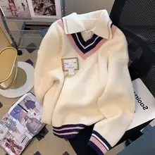 秋冬用の学院風ポロニットカーディガン【女子中高生向け・二重仕立て・カジュアル】（セットアップ対応）