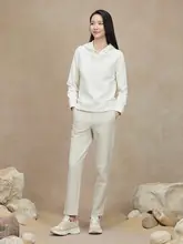 秋冬用 レディース フード付き ニットパーカー【カジュアル・ゆったりタイプ】