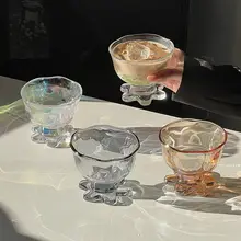 花柄アイスクリームカップ【創意的デザイン・ガラス製・デザート用】