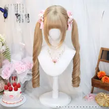 ロリータ風 キャラクター用ツインテールウィッグ【フルカバー・かわいらしいデザイン】
