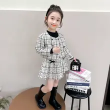 女児用トレンディツイード風ドレス【春秋用・おしゃれなアウター・フルーツ柄・短袖】（セットアップ対応）