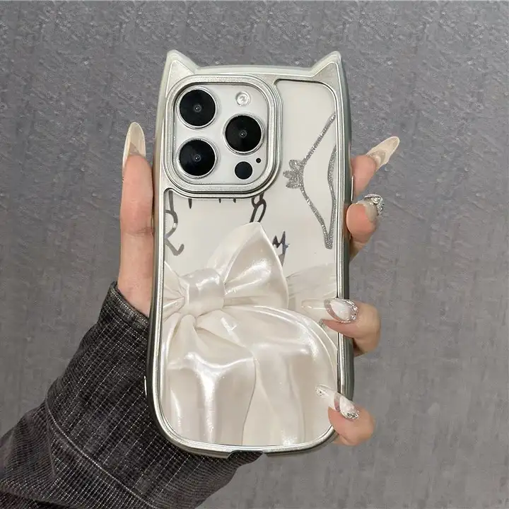 ugp 可愛い立体猫耳デザインのスマートフォンケース【シリコン・ハンドストラップ付き・全包防摔】（セットアップ対応）