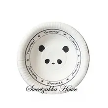 可愛らしいパンダデザインの紙皿・紙ボウル【パーティー用品・撮影小道具・飾り用】