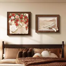 モダンデザインの寝室用壁掛けアート【抽象的・高級感ある装飾画】