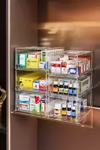 透明引き出し式薬収納ボックス【多層設計・家庭用・大容量・薬品分類】