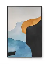 青い抽象芸術のハイエンド リビングソファ 背景