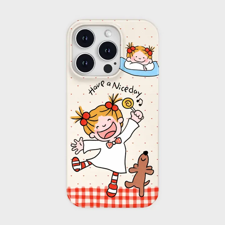 可愛いキャラクターのデザインiPhone用ケース【全包囲タイプ・女の子向け】