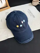 キャップ レディース フラワー刺繍 バイカラー ワイドブリム 大きめ 小顔効果 着回し